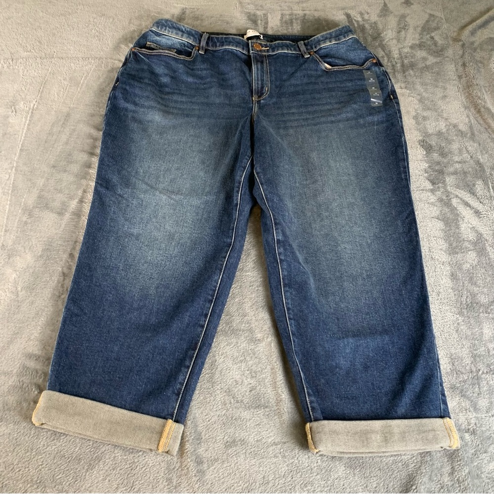 Lane Bryant Jeans Womens Plus Size 18 Petite Blue Denim Boyfriend NWT Retro